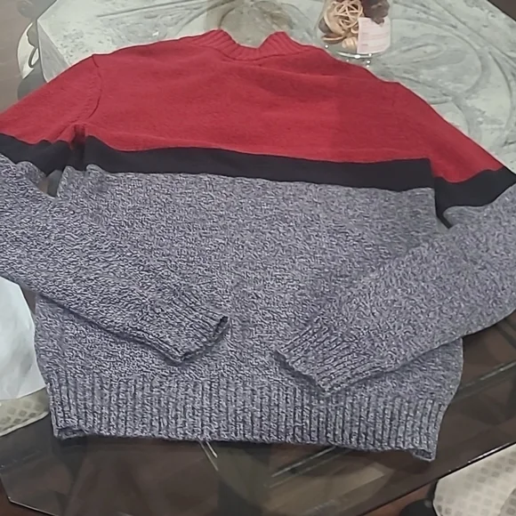 American Eagle mock neck men's color block wool blend sweater small new - Picture 4 of 5